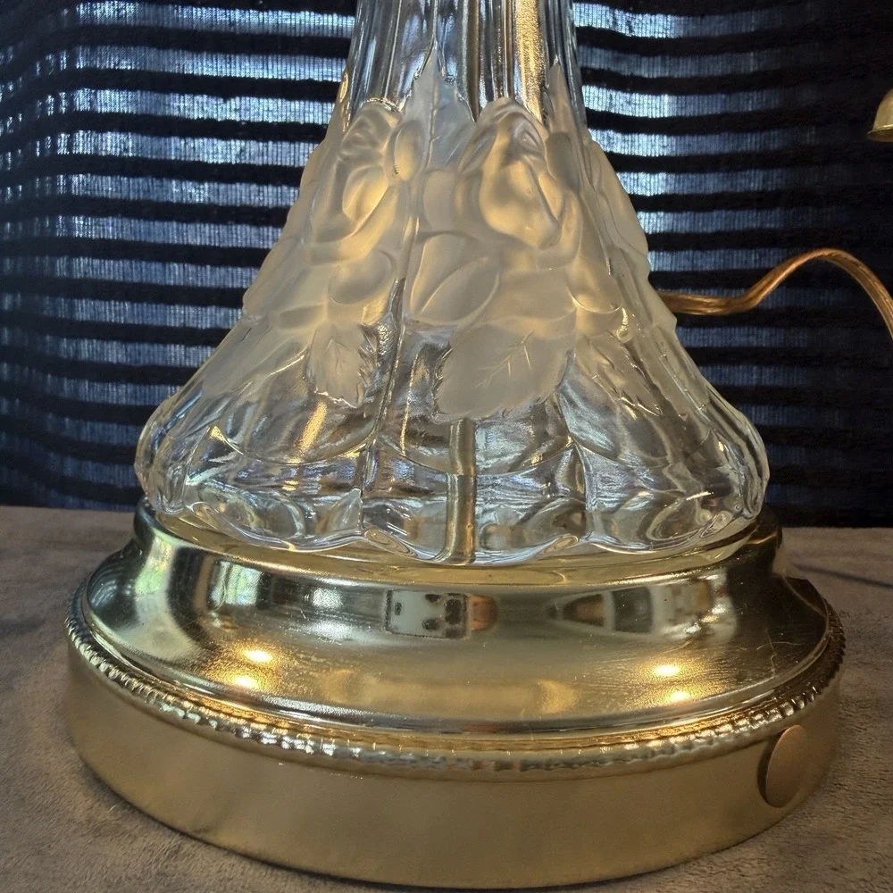 Anne Hutte‎ Bleikristall Lead Crystal Bankers Desk Lamp - Working Rare Vintage